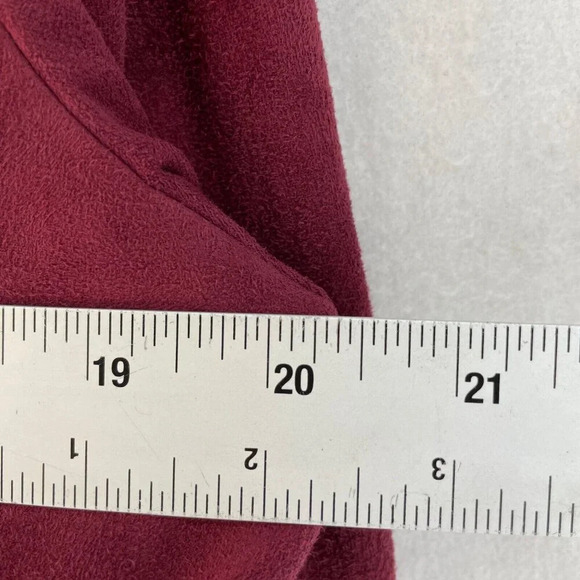 Chico's  Jacket Women's Sz 2 Red Wine Maple Faux Suede Lace Blazer V-neck - Picture 4 of 11